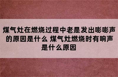 煤气灶在燃烧过程中老是发出嘭嘭声的原因是什么 煤气灶燃烧时有响声是什么原因